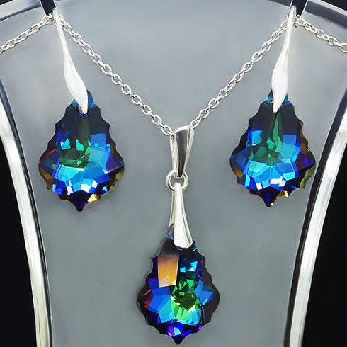 Серебряный комплект "Baroka IV (Meridian Blue)" с кристаллами Swarovski™